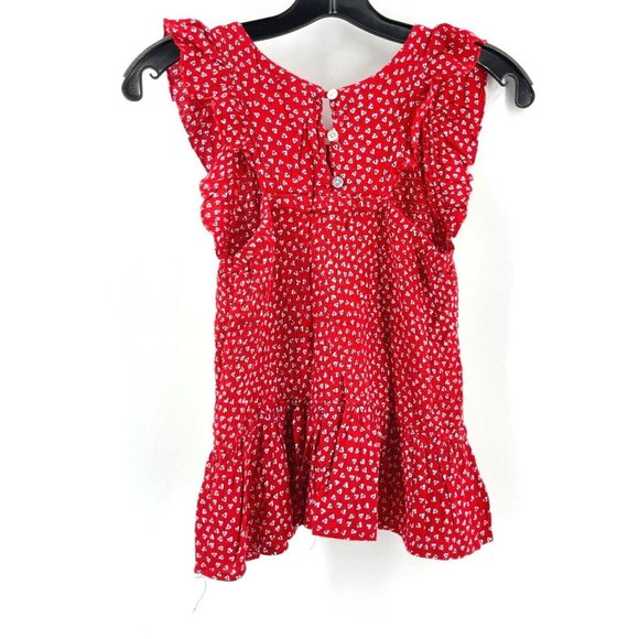 Sim & Sam Women's Red Sleeveless Ruffle Top Blouse Ruffles Peasant Shirt Small - Picture 2 of 7
